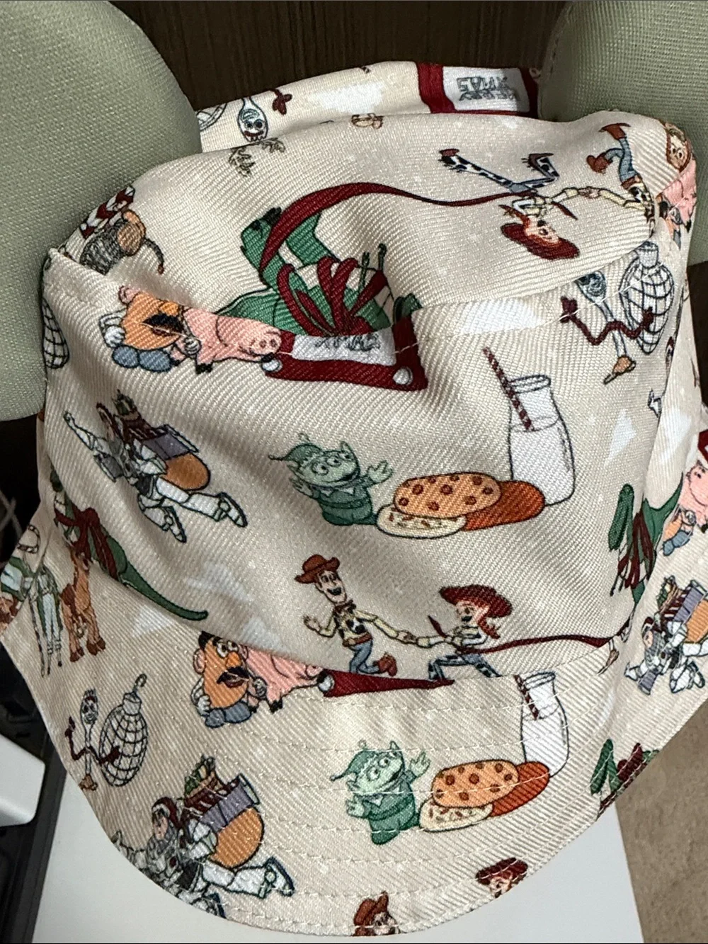 Baby Beige Storybook Print‎ Bucket Hat with Ears
